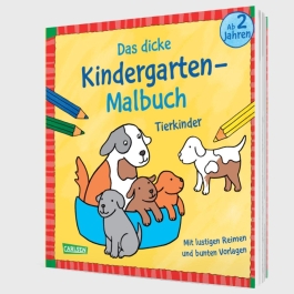 Ausmalbilder für Kita-Kinder: Das dicke Kindergarten-Malbuch: Tierkinder