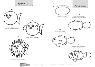 Kinderrätsel Zeichnung vervollständigen Fische