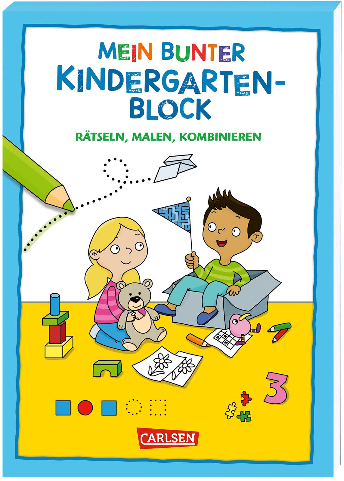 Rätseln für Kita-Kinder: Mein bunter Kindergarten-Block: Rätseln, malen