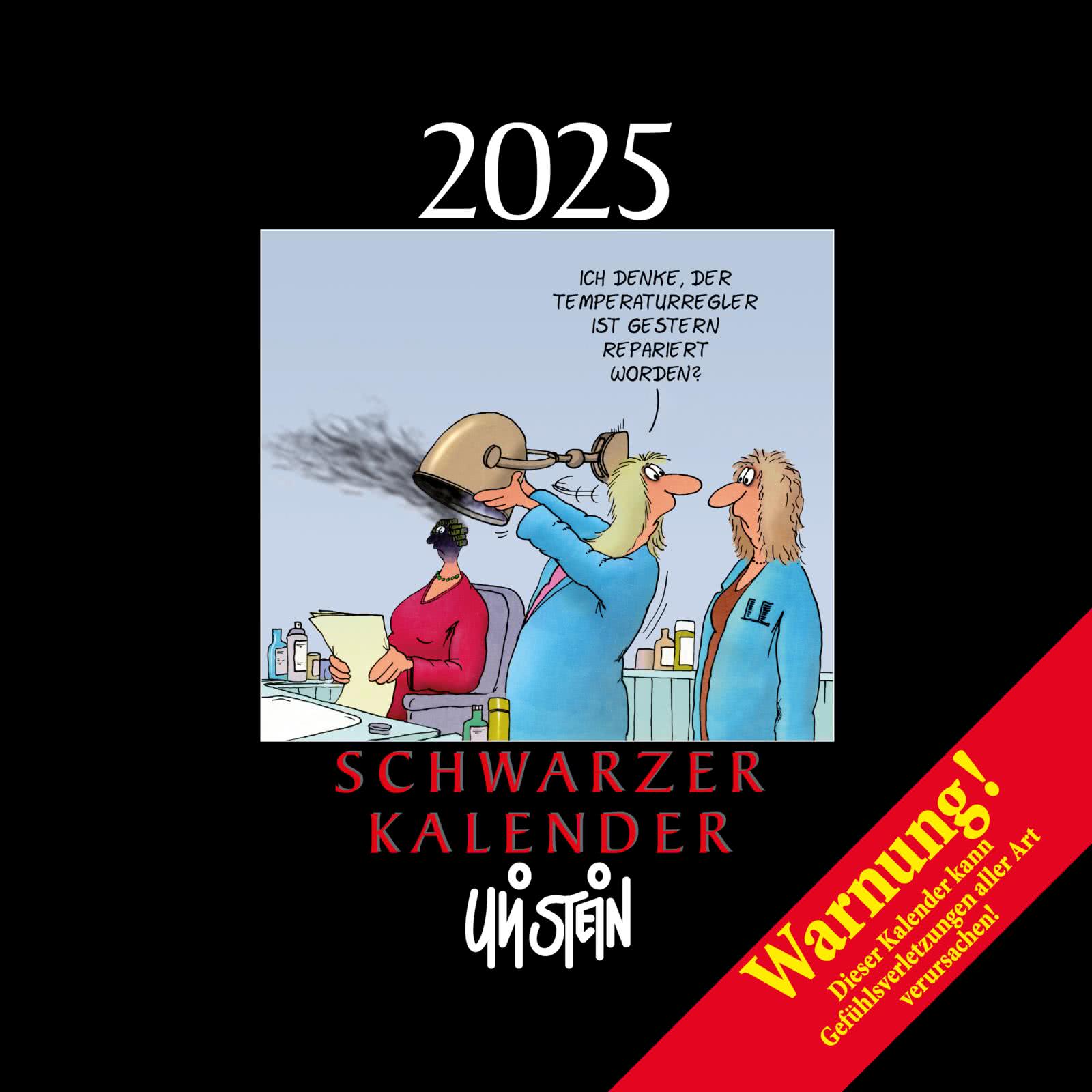 Uli Stein Schwarzer Kalender 2025 Monatskalender für die Wand
