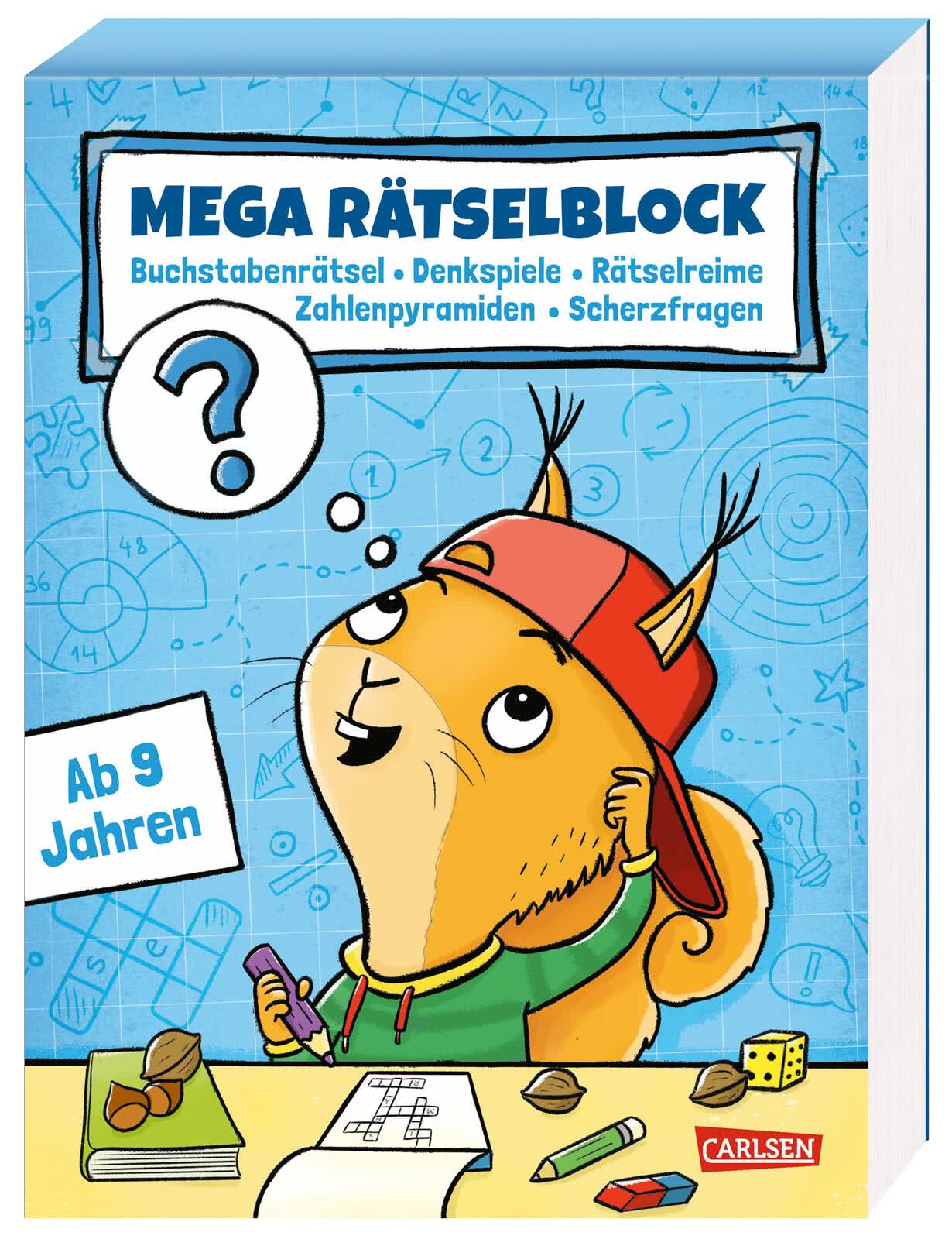Mega Rätselblock - Buchstabenrätsel, Denkspiele, Zahlenpyramiden