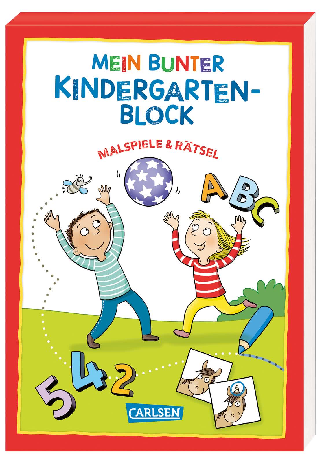 Rätseln für Kita-Kinder: Mein bunter Kindergarten-Block: Malspiele und