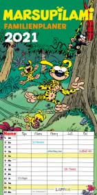 Marsupilami Familienplaner 2021: Monatskalender mit fünf Spalten pro Seite