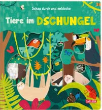 Schau durch und entdecke: Tiere im Dschungel