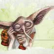 Dobby mit einer Socke