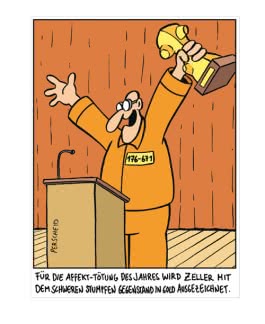 Cartoon Affekt-Tötung aus Perscheids Abgründe von Martin Perscheid