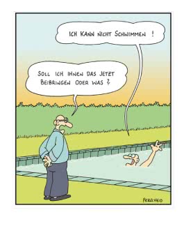 Cartoon Schwimmen aus Perscheids Abgründe von Martin Perscheid