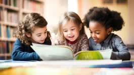 Kinder lesen im Buch "Das kleine Wir"