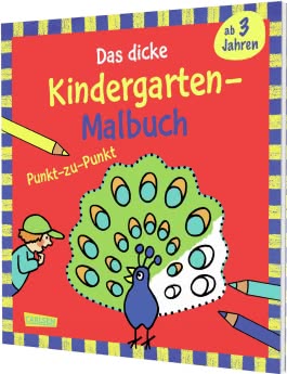 Cover von „Das dicke Kindergarten-Malbuch: Punkt-zu-Punkt“
