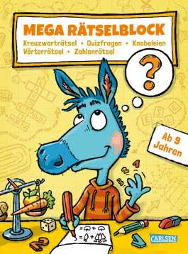 Mega Rätselblock – Kreuzworträtsel, Quizfragen, Knobeleien, Wörterrätsel, Zahlenrätsel