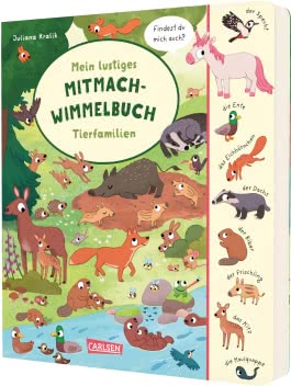 Cover von „Mein lustiges Mitmach-Wimmelbuch: Tierfamilien“