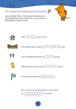Innenansicht von „Der Fußball-Rätselblock mit der Maus“