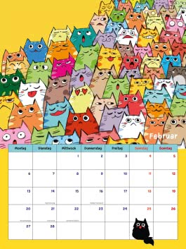 Dicke Katze and friends Wandkalender mit Planer 2023