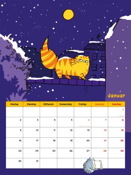 Dicke Katze and friends Wandkalender mit Planer 2023