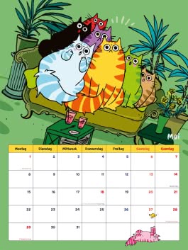 Dicke Katze and friends Wandkalender mit Planer 2023