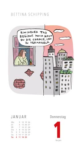 Fiese Bilder Cartoons für jeden Tag 2026: Tagesabreißkalender