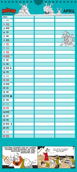 Hägar der Schreckliche – Planer 2023: Monatskalender für die Wand