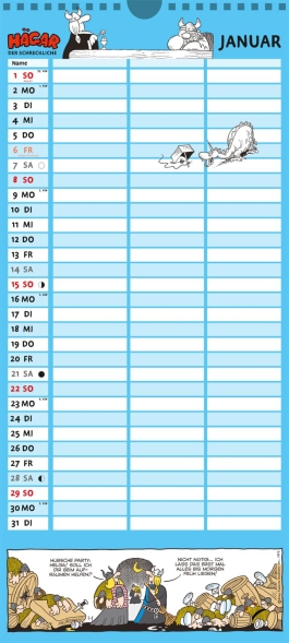 Hägar der Schreckliche – Planer 2023: Monatskalender für die Wand