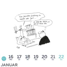 Hauck & Bauer Postkartenkalender 2023: Cartoons zum Aufstellen und Verschicken