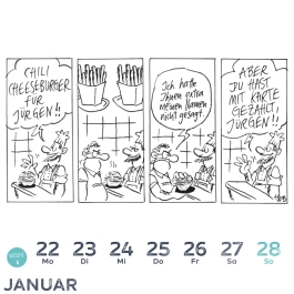 Hauck & Bauer Postkartenkalender 2024: Cartoons zum Aufstellen und Verschicken