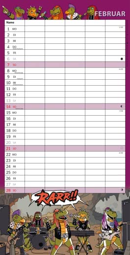 Innenansicht von „HeavySaurus Familienkalender 2027“
