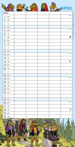 Innenansicht von „HeavySaurus Familienkalender 2027“