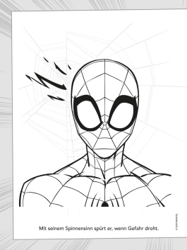 Innenansicht von „MARVEL Spider-Man: Mein spinnenstarkes Malbuch“