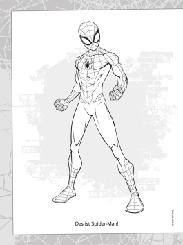 Innenansicht von „MARVEL Spider-Man: Mein spinnenstarkes Malbuch“