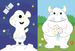 Innenansicht von „Mein buntes Formen-Stickerbuch: Lustige Monster“