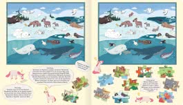 Innenansicht von „Mein lustiges Mitmach-Wimmelbuch: Tierfamilien“