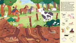 Innenansicht von „Mein lustiges Mitmach-Wimmelbuch: Tierfamilien“