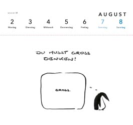 Innenansicht von „meta bene Postkartenkalender 2027“