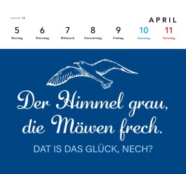 Innenansicht von „MOIN Postkartenkalender 2027“