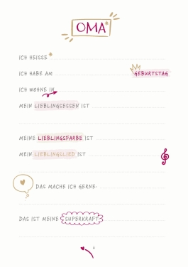 Innenansicht von „Oma und ich - unsere schönsten Momente“