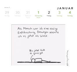 kriegundfreitag: Postkartenkalender 2026