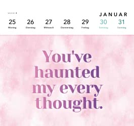 Innenansicht von „Romance-Postkartenkalender 2027 - I'm on your side“