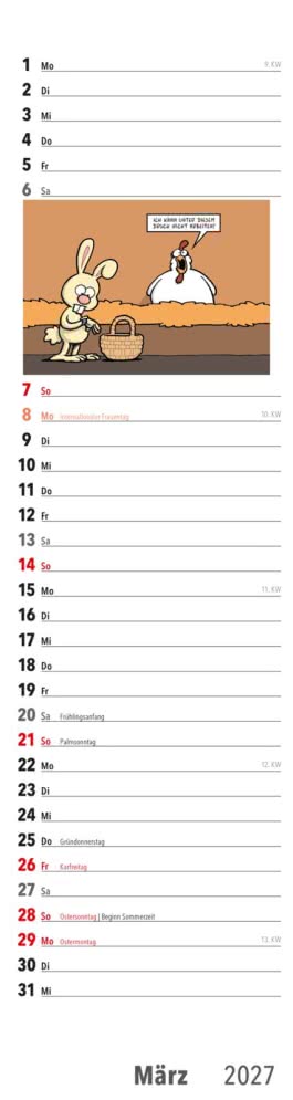 Innenansicht von „Ruhestand Streifenkalender 2027: Monatskalender für die Wand“