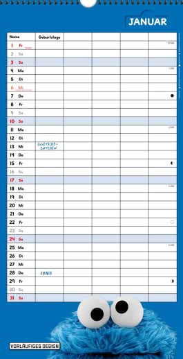 Innenansicht von „Sesamstraße Familienkalender 2027“