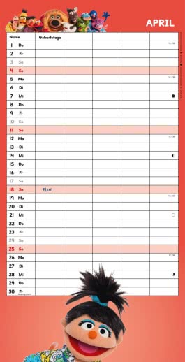 Innenansicht von „Sesamstraße Familienkalender 2027“