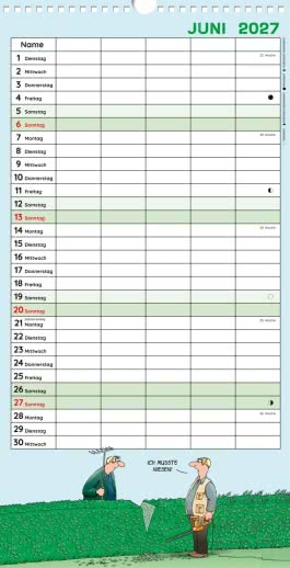 Innenansicht von „Uli Stein Familienkalender 2027: Familienplaner mit 5 Spalten“