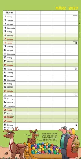 Innenansicht von „Uli Stein Familienkalender 2027: Familienplaner mit 5 Spalten“