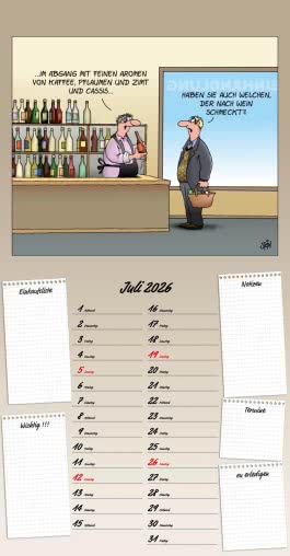 Uli Stein Küchenkalender 2026: Monatskalender für die Wand