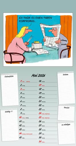 Innenansicht von „Uli Stein Küchenkalender 2026: Monatskalender für die Wand“