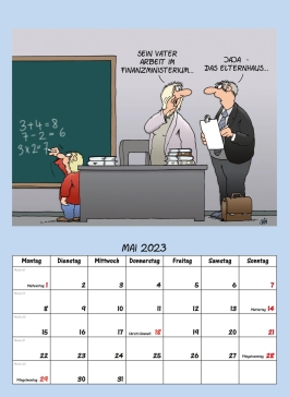 Uli Stein – Lehrer Eltern Schüler Kalender 2023: Monatskalender für die Wand