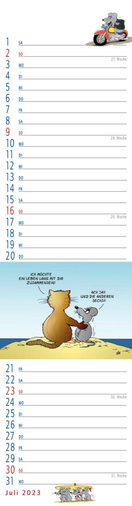 Uli Stein – Streifenkalender 2023: Monatskalender für die Wand
