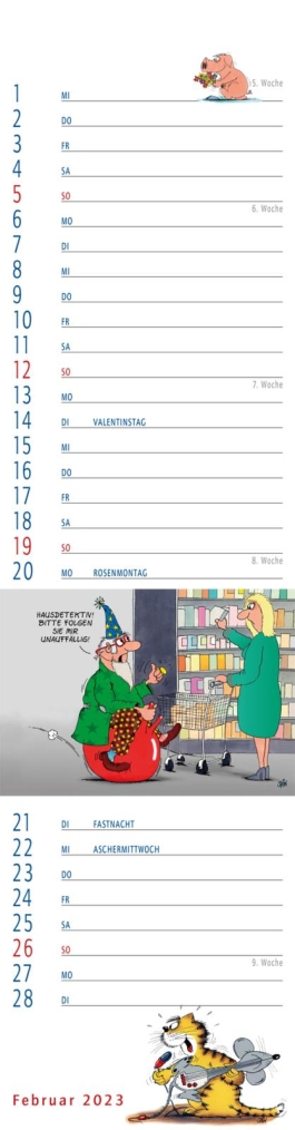 Uli Stein – Streifenkalender 2023: Monatskalender für die Wand