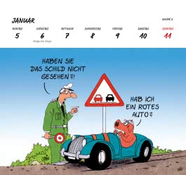 Innenansicht von „Uli Stein Postkartenkalender 2026“