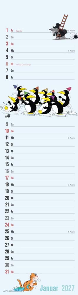Innenansicht von „Uli Stein Streifenkalender 2027: Monatskalender für die Wand“