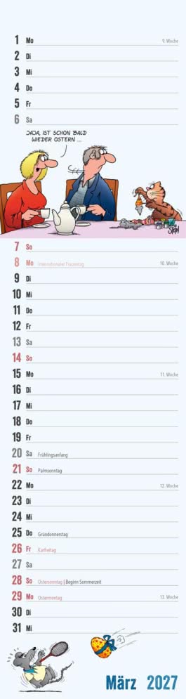 Innenansicht von „Uli Stein Streifenkalender 2027: Monatskalender für die Wand“