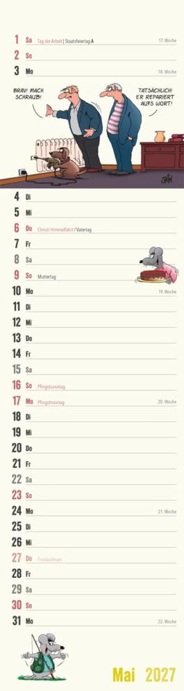 Innenansicht von „Uli Stein Streifenkalender 2027: Monatskalender für die Wand“